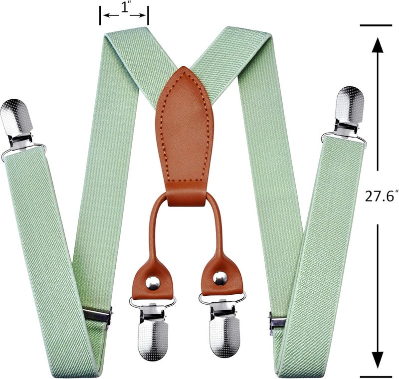 Branduce Solid Color Baby Boy Suspender with 4 Strong Clips Adjustable Kids Y Back Suspenders - Image 3